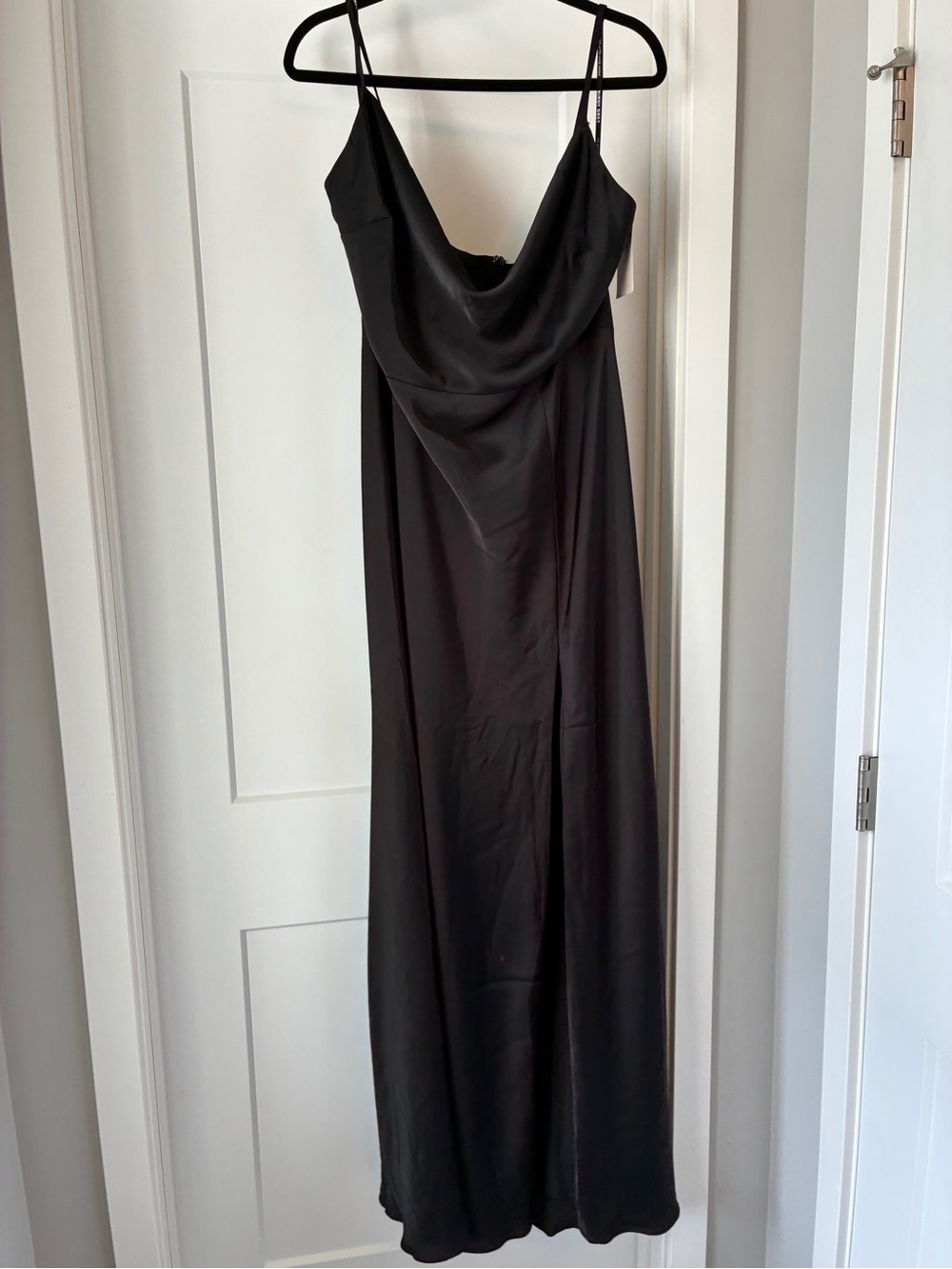 Birdy Grey Black Matte Satin Lisa Bridesmaid Dress